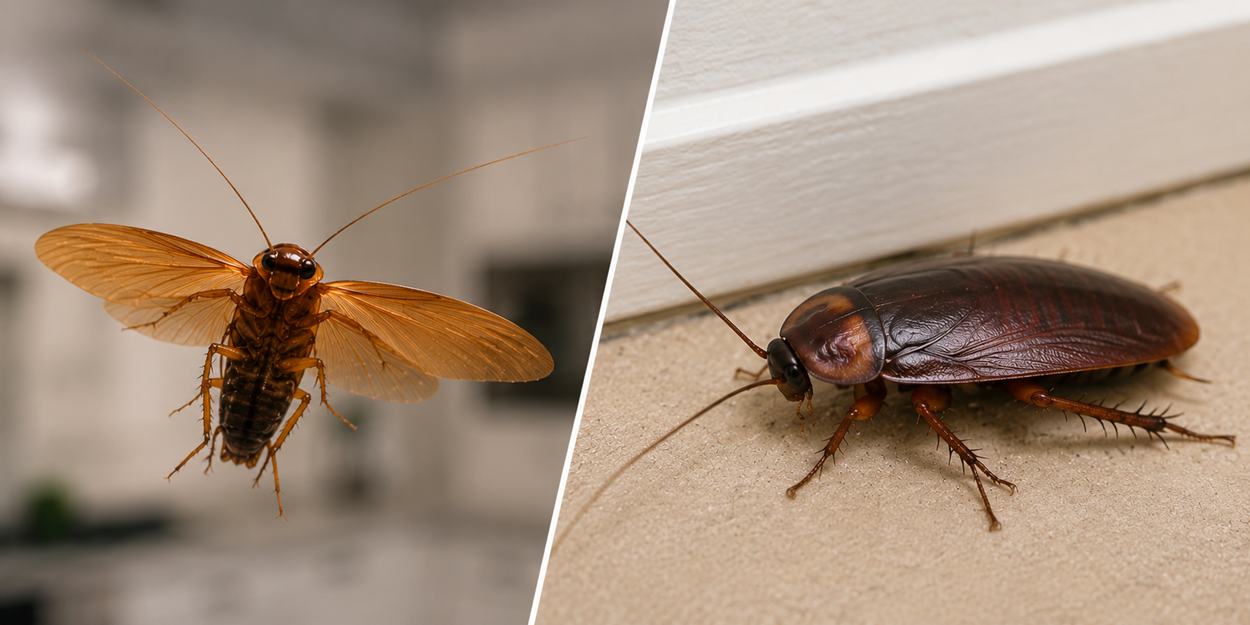 Flying Cockroach vs Palmetto Bug